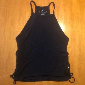 American Eagle Basic Black Tank with Ties on the Side